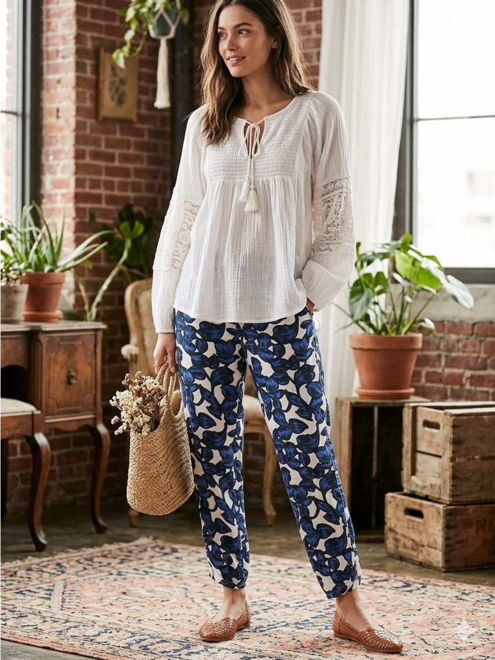🌸Banana Republic  avery-fit or ryan-fi floral pants Size 8